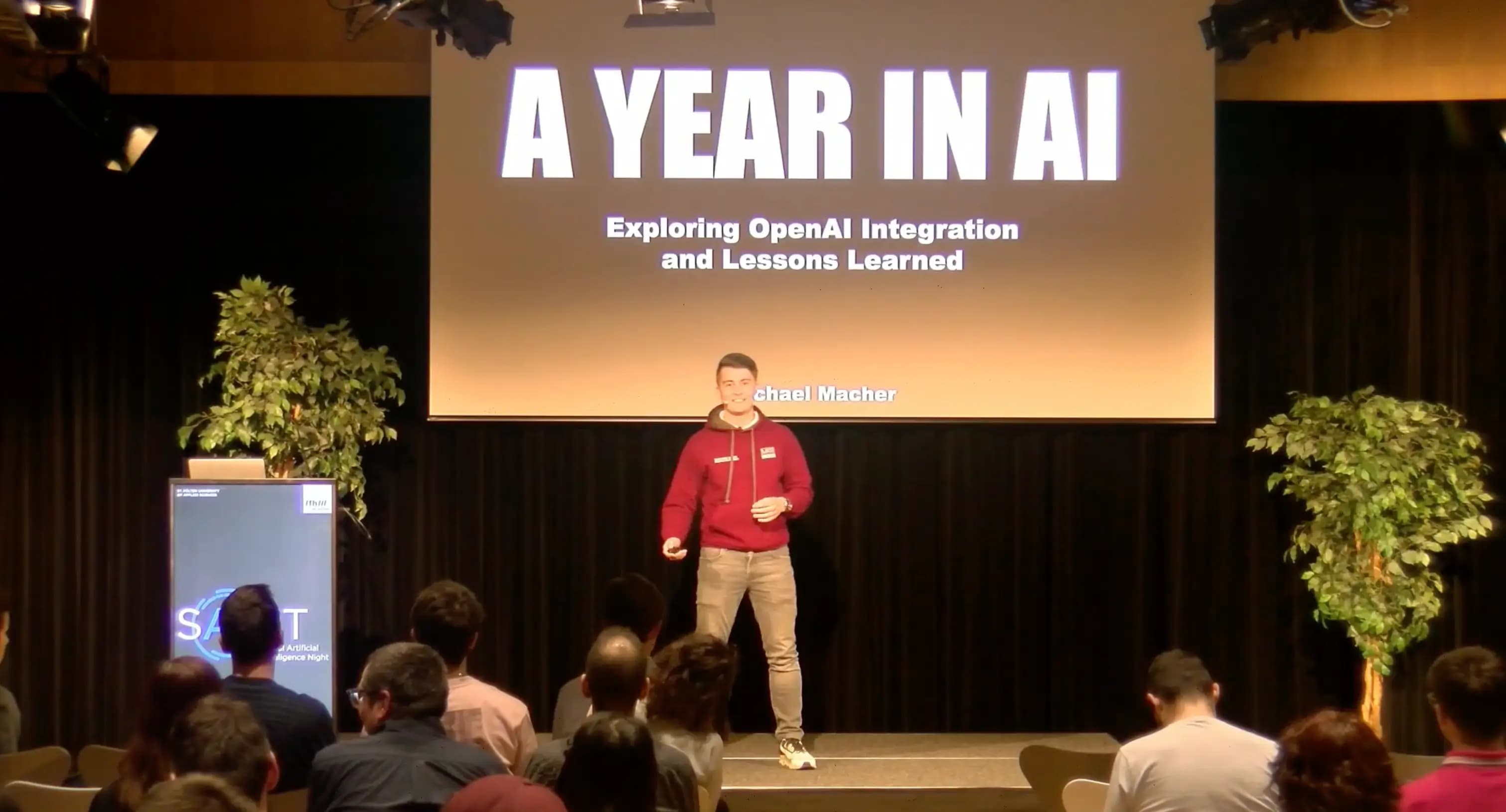 Michael presenting about AI in the industry